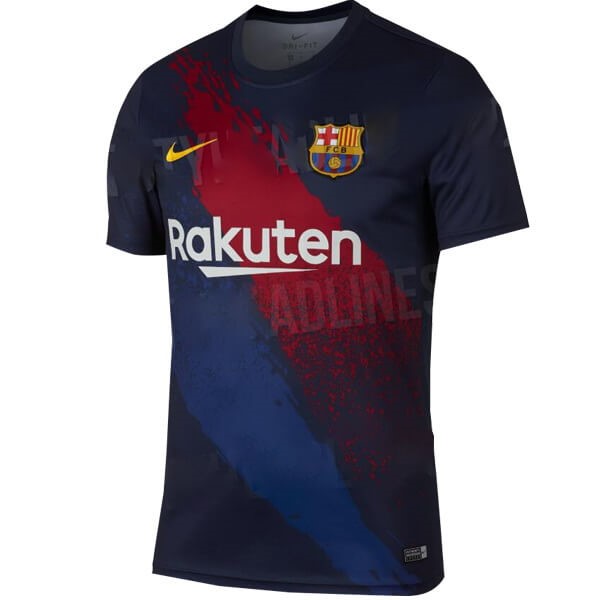 Camiseta de Entrenamiento Barcelona 2019 2020 Negro Rojo